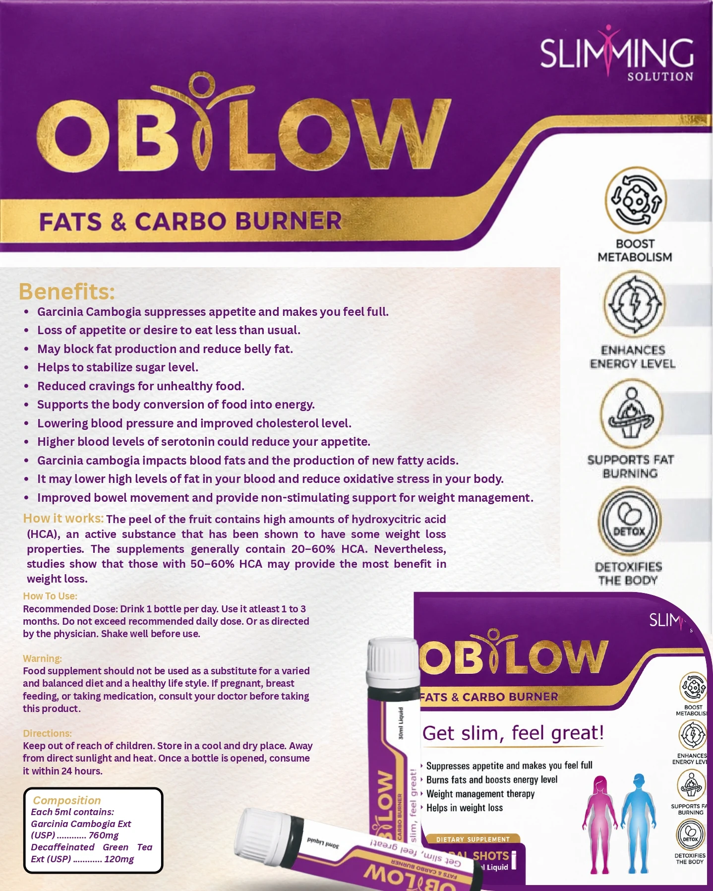 Oblow product benefits — Product information design by A~Z Graphics