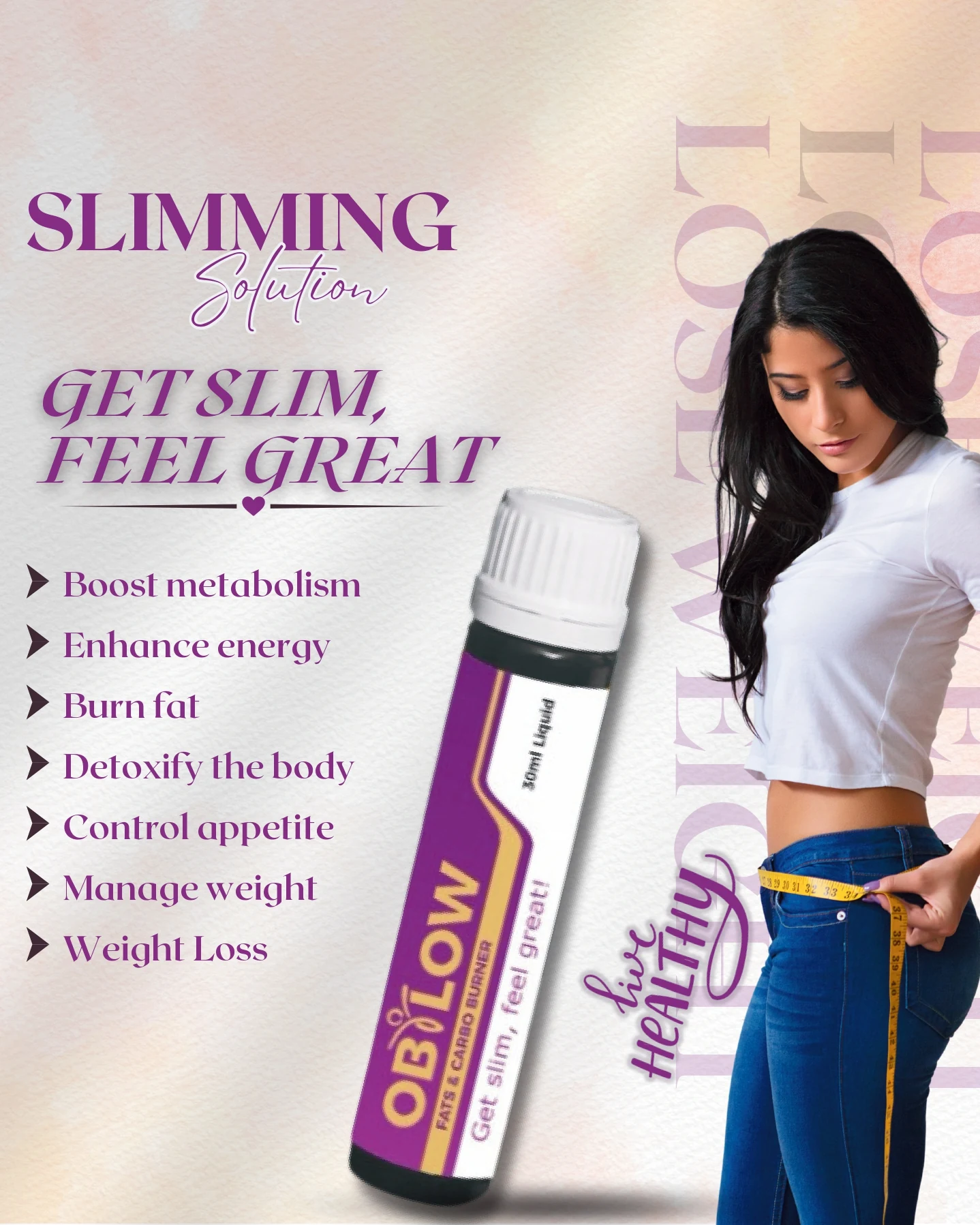 Oblow slimming campaign — Social media design by A~Z Graphics