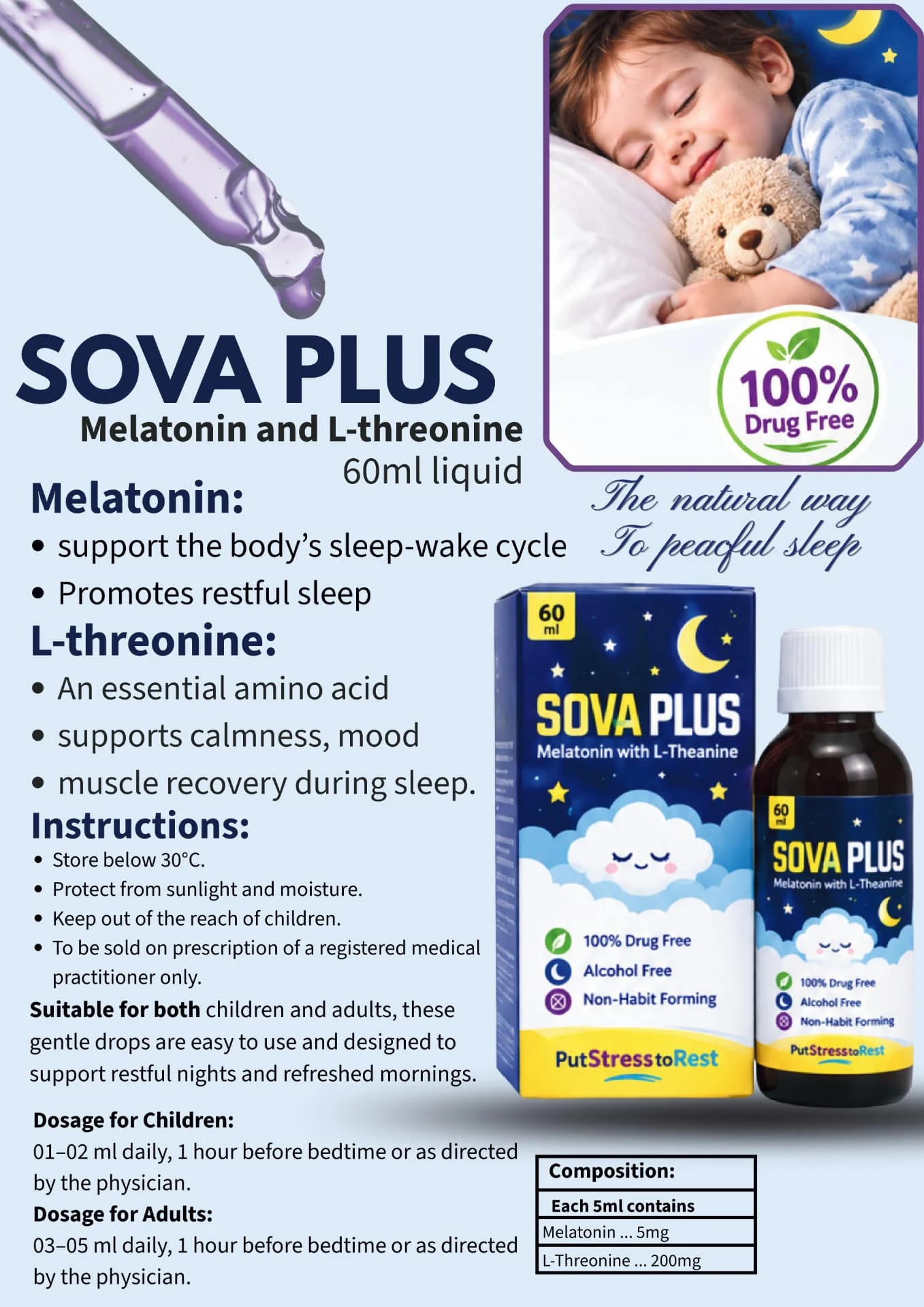 Sova Plus product poster — Healthcare product design by A~Z Graphics